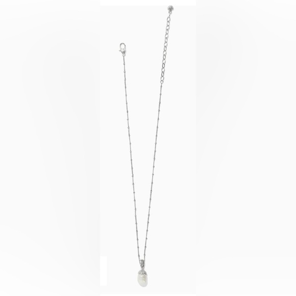 BRIGHTON Everbloom Pearl Drop Necklace. Brand New. Silver-Pearl. 18”-22” adj. - Picture 2 of 8